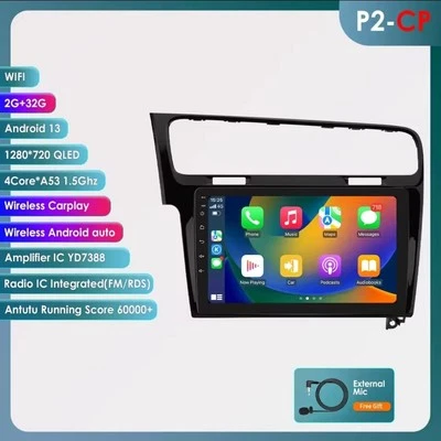 RADIO 2 DIN 10" ANDROID 13 PER VOLKSWAGEN GOLF 7 BLUETOOTH USB GPS CARPLAY 2/32  - Immagine 1 di 4