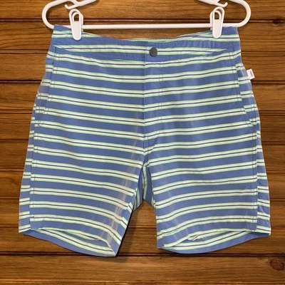 Onia The Calder Mens Medium Swim Trunks Lined Drawstring Pocket Blue Green Foto 1 de 4