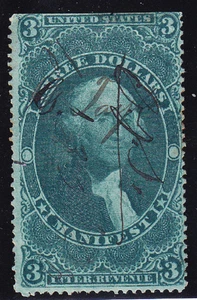US Scott R86c old $3 Manifest 1st issue revenue stamp U/VF NSE CV $55 - Picture 1 of 1