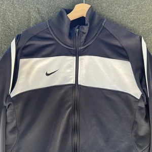 Vintage Nike Track Jacket Adult Small Black Colorblock Embroidered Swoosh Y2K - Picture 1 of 8