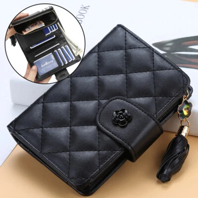 Women's Leather Small Trifold Wallet Zip Purse Credit Card Holder Clutch Handbag - Image 1 of 4
