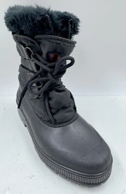 Sorel Women's Snow Boots Sz 8 Black Faux Fur Lined Winter Snow Boots - Image 1 of 4