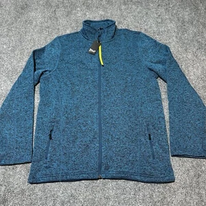 NEW Crivit Jacket Mens Size Large Blue Full Zip Long Sleeve Pockets Cotton - Picture 1 of 12