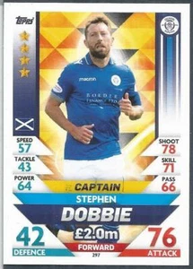 TOPPS MATCH ATTAX SPL-2018-19- #297-QUEEN OF THE SOUTH-CAPTAIN-STEPHEN DOBBIE - Picture 1 of 1