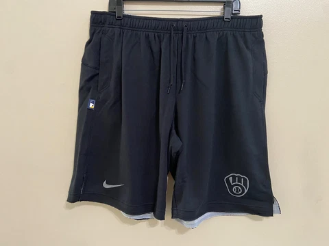 Nike Miluwaukee Brewers Authentic Collection Team Issue Shorts Mens 2XL NKJ6-00A Cover