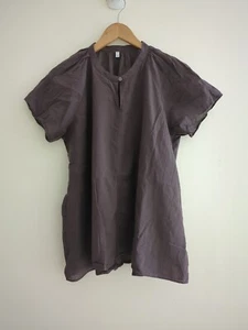 Muji Oversized Womens M brown lagenlook swing top 100% cotton - Picture 1 of 5