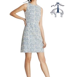Brooks Brothers red fleece Floral Cotton Eyelet Sheath Dress Size 0 - Picture 1 of 17