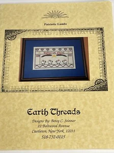 Earth Threads Patriotic Lambs  Cross Stitch Pattern - Picture 1 of 3