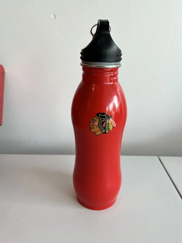Chicago Blackhawks 24oz Metal Water Bottle SGA NEW!!! Cover