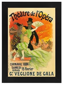 Póster enmarcado anuncio de ópera teatro de carnaval francés vintage AP142 A3/A4 - Imagen 1 de 1