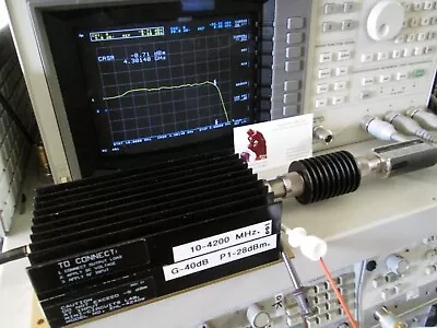 Wide Band RF Power Amplifier 10MHz to 4.2 GHz 6 Watt 39dB gain +/-1.3dB flatness - Image 1 of 4