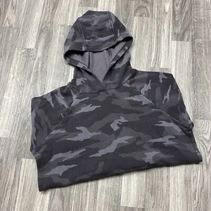 ATHLETA Pullover Stretch Black Camo Print Hooded Sweatshirt Girl's Size XL 14 - Picture 1 of 8