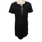 Kut from the Kloth Embroidered Lace Boho Tie String Front Short Sleeved Dress M