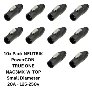 10x Pack NEUTRIK PowerCON TrueOne1 TruCon NAC3MX-W-TOP Male Waterproof 6-12mm - Picture 1 of 5