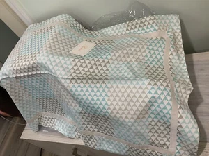 Pratesi Italy NWT 1pc Standard Sham Gioco 100% Cotton White/Pastel Gtey 20”x28” - Picture 1 of 5