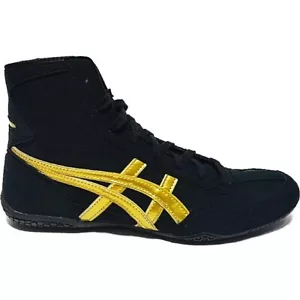 ASICS Wrestling Shoes Black/Gold edge:Black EX-EO - Picture 1 of 10