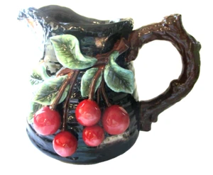Appletree Designs Red Cherrie Tree 7" Ceramic Pitcher 1990's - Picture 1 of 13