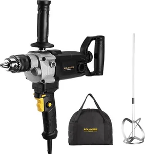 10-Amp Corded 5/8" Heavy Duty Drill Mixer Set, Mixing Drill Machine with Spade H - Picture 1 of 9