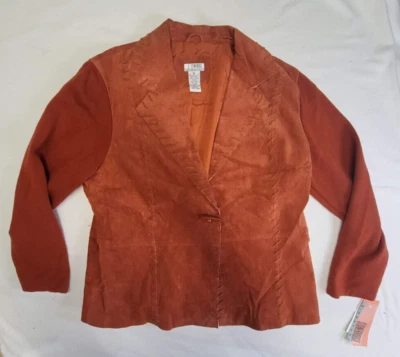 Chaqueta de lana de cuero StoneBridge Signature vintage naranja para mujer talla XL NUEVA CON ETIQUETAS Foto 1 de 4