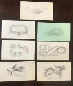 7 MID-19TH CENTURY CALLING CARDS COLLECTED IN VERMONT VG CONDITION - Picture 1 of 1