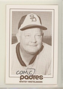 1977 San Diego Padres Schedule Cards Whitey Wietelmann (Type I)