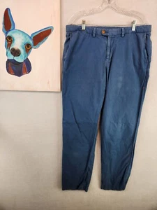 Tommy Bahama Mens Chinos Slacks Blue Solid 100% Pima Cotton Size 34x32 - Picture 1 of 10