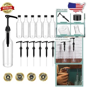 Versatile 12 Pack 25 oz Syrup Bottles with Locking Pumps for Clean Dispensing - Picture 1 of 9