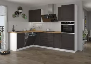 Landhaus Küche Stilo Grau 170x285cm Küchenzeile Einbauküche Eckküche Winkelküche - Bild 1 von 9