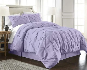 Chezmoi Collection Pinch Pleat Bedding Set Super Soft Pintuck Comforter Set - Picture 1 of 15