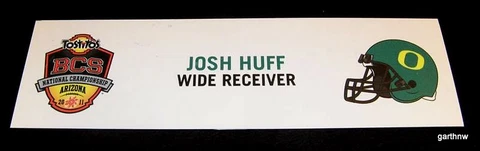 JOSH HUFF 2011 BCS CHAMPIONSHIP GAME PRESS NAME PLAQUE OREGON DUCKS HELMET LOGO Cover