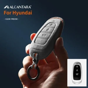 Suede Car Remote Key Case Cover Holder Smart Key Chain Bag For Hyundai Tucson L - Picture 1 of 18