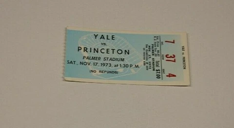 1973 PRINCETON TIGERS V YALE BULLDOGS NCAA FOOTBALL TICKET GOOD CONDITION RARE Cover