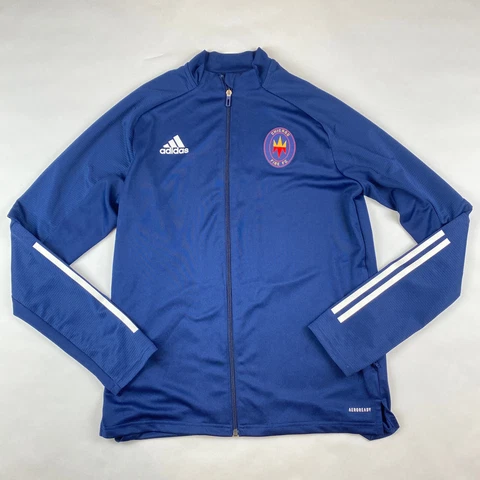 Chicago Fire FC Adidas Aeroready Full Zip Blue Long Sleeve Size M Cover