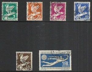 SWITZERLAND SCOTT 210 - 215 USED SET - 1932 DISARMAMENT ISSUE CAT $17.50 - Picture 1 of 2