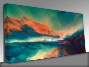 Sunsets of Never Series Landscape of Virtual Pain Canvas Wall Art Ready To Hang - Picture 1 of 4