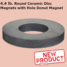 Round Ceramic Disc Magnets 4.4 lbs Pull W/ 1 9/64 Inches Hole Donut Magnet NEW