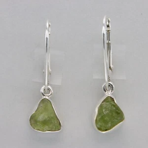 Orecchini PERIDOTO verde taglio grezzo naturale taglio grezzo - ARGENTO 925 #901-Ce - Foto 1 di 9
