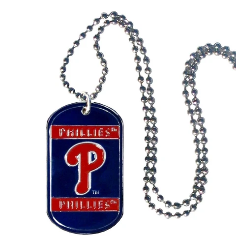 Philadelphia Phillies Metal Dog Tag Necklace MLB Licensed Baseball Jewelry Cover