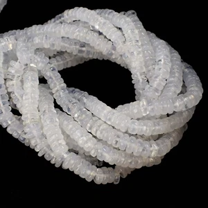 Natural Clear Quartz Gemstone Heishi Disc Shape Beads 8mm Strand AAA Quality - Picture 1 of 4