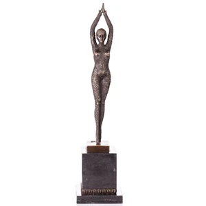 Bronzefigur Skulptur Tänzerin Frau nach D.H Chiparus Bronze Statue im Antik Stil - Bild 1 von 3