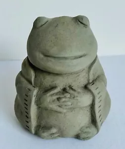 Meditating Zen Frog Creation Designer Cast Stone Sculpture 3"H Wealth Figurine - Picture 1 of 8