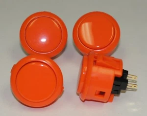 Japan Sanwa Buttons OBSF-30-O Orange Color x 4 pcs Video Game Arcade parts - Picture 1 of 1