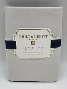 Pottery Barn Teen Emily & Meritt Sweet Scallop Sham Euro Charcoal #H241 - Picture 1 of 4