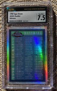1998 Topps Chrome Baseball Refractor Checklist #503 Graded CSG 7.5 NM! - Picture 1 of 3