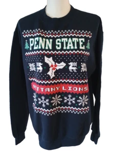 Champion Penn State Christmas Sweatshirt Women's Medium Nittany Lions Fair Isle - Picture 1 of 8