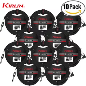 10-PACK Kirlin LGI-202 10FT 1/4" Straight - Right Angle Guitar Instrument Cable - Picture 1 of 1