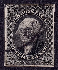 US Scott 17, 1851 Washington, 12c grey black, VERY FINE USED - Picture 1 of 1