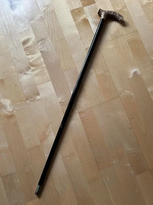 Walking Cane Stick 1899 Victorian Repousse Family Heirloom - Image 1 of 4