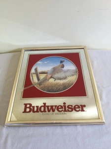 1992 Budweiser King Of Beers Vogel Jagd Fasan Spiegel Bar Schild 14x17 - Bild 1 von 18