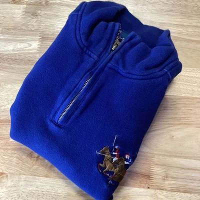 Suéter Big Pony Polo Ralph Lauren 1/4 Cremallera Niños - Azul - Pequeño (8-10) Foto 1 de 4